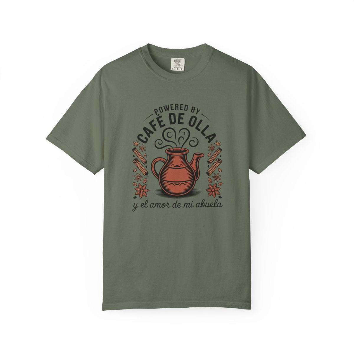 Powered by Café de Olla Shirt - Mexican  - Moss