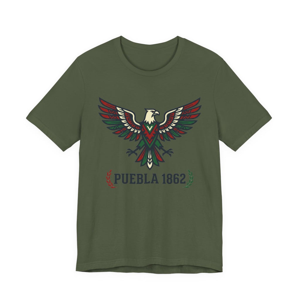 Puebla 1862 Cinco de Mayo Shirt - Mexica - Military Green