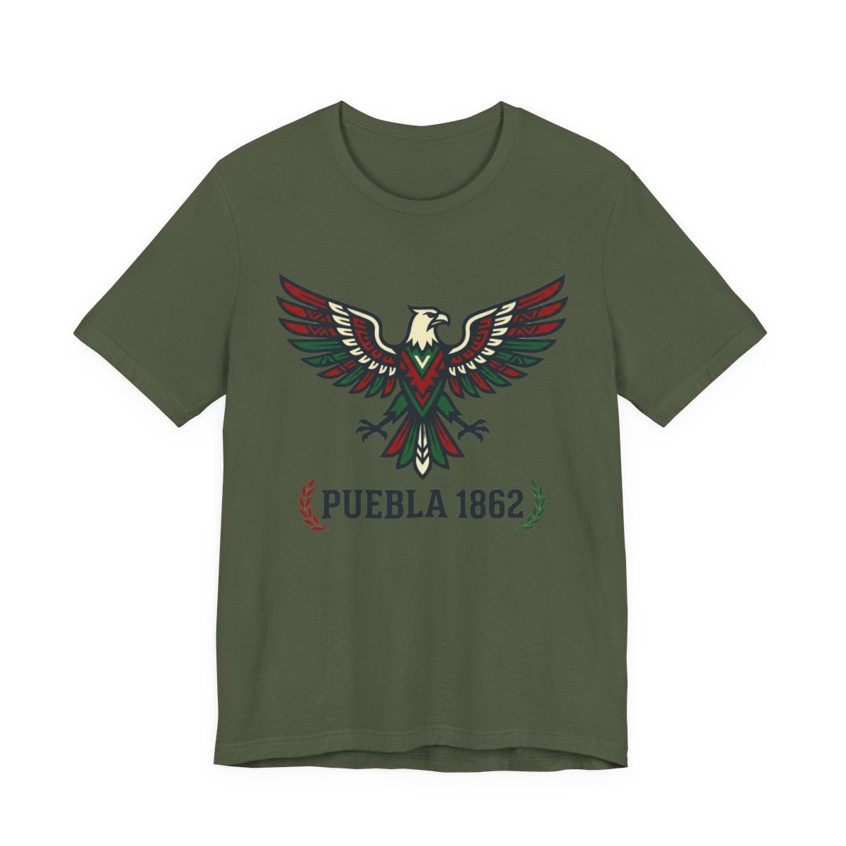 Puebla 1862 Cinco de Mayo Shirt - Mexica - Military Green