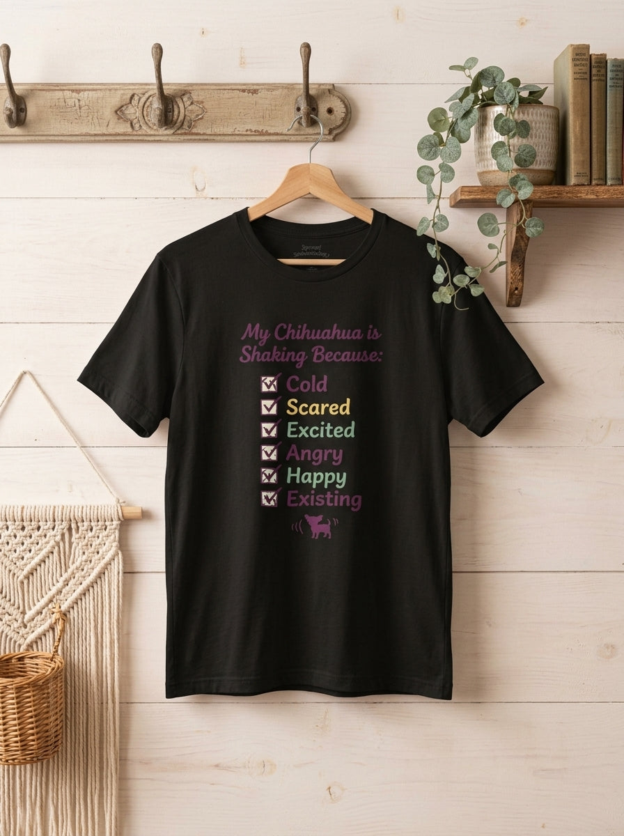 Chihuahua Shaking Checklist Shirt - Funny Chi Owner Humor Tee