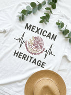 Mexican Heritage Heartbeat Shirt - Águila Eagle Pride Pulse Graphic Tee