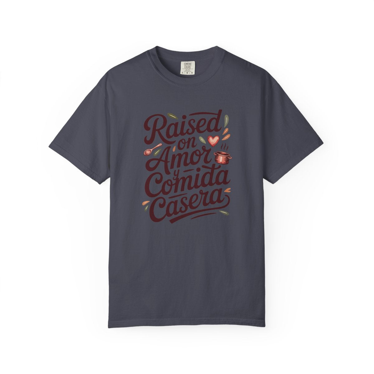 Raised on Amor Shirt - Mexican Family Te - Navy