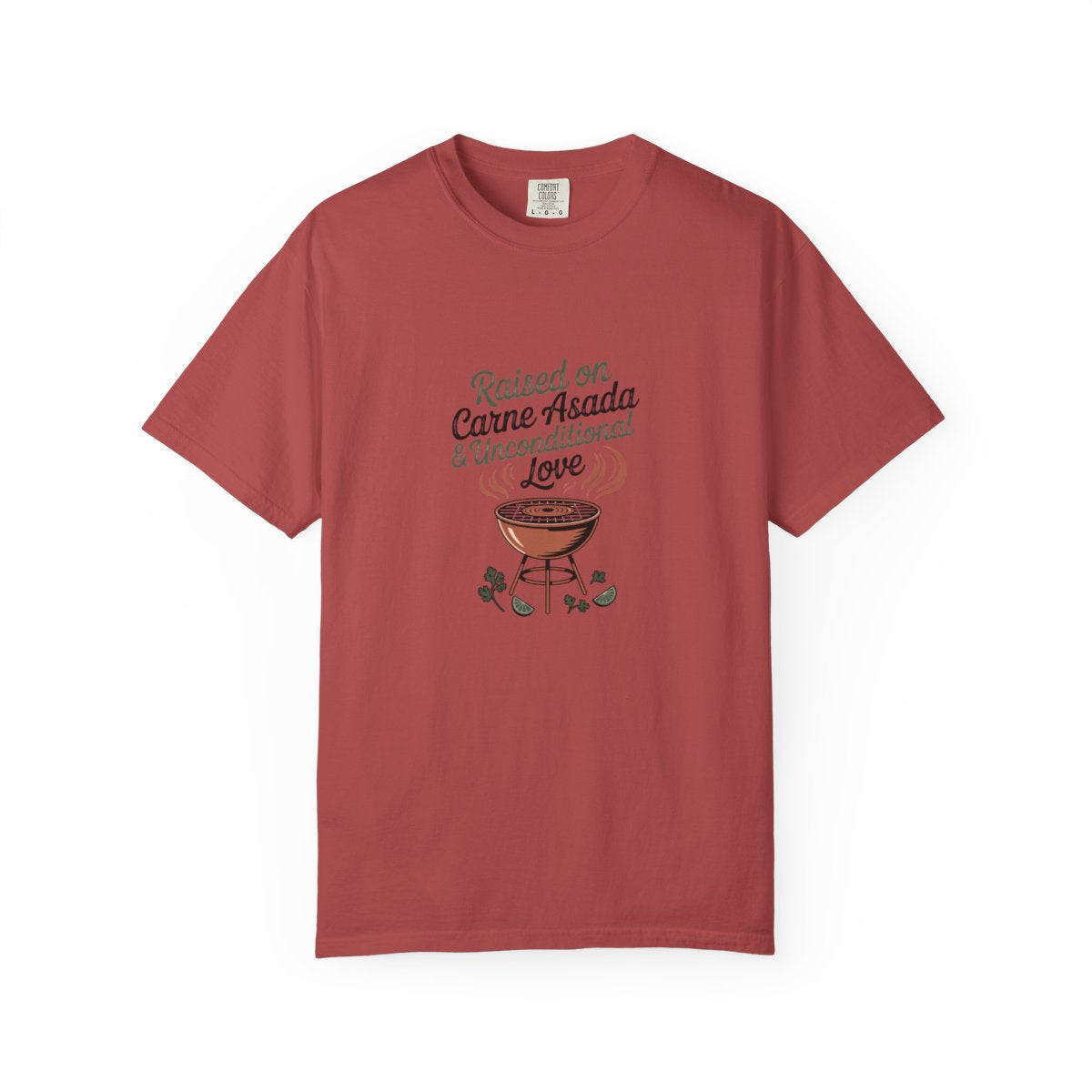 Raised on Carne Asada Mexican Family Shi - Crimson