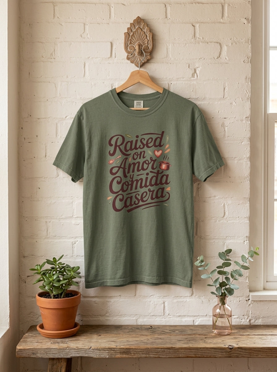 Raised on Amor Shirt - Mexican Family Tee - Heritage Love Design