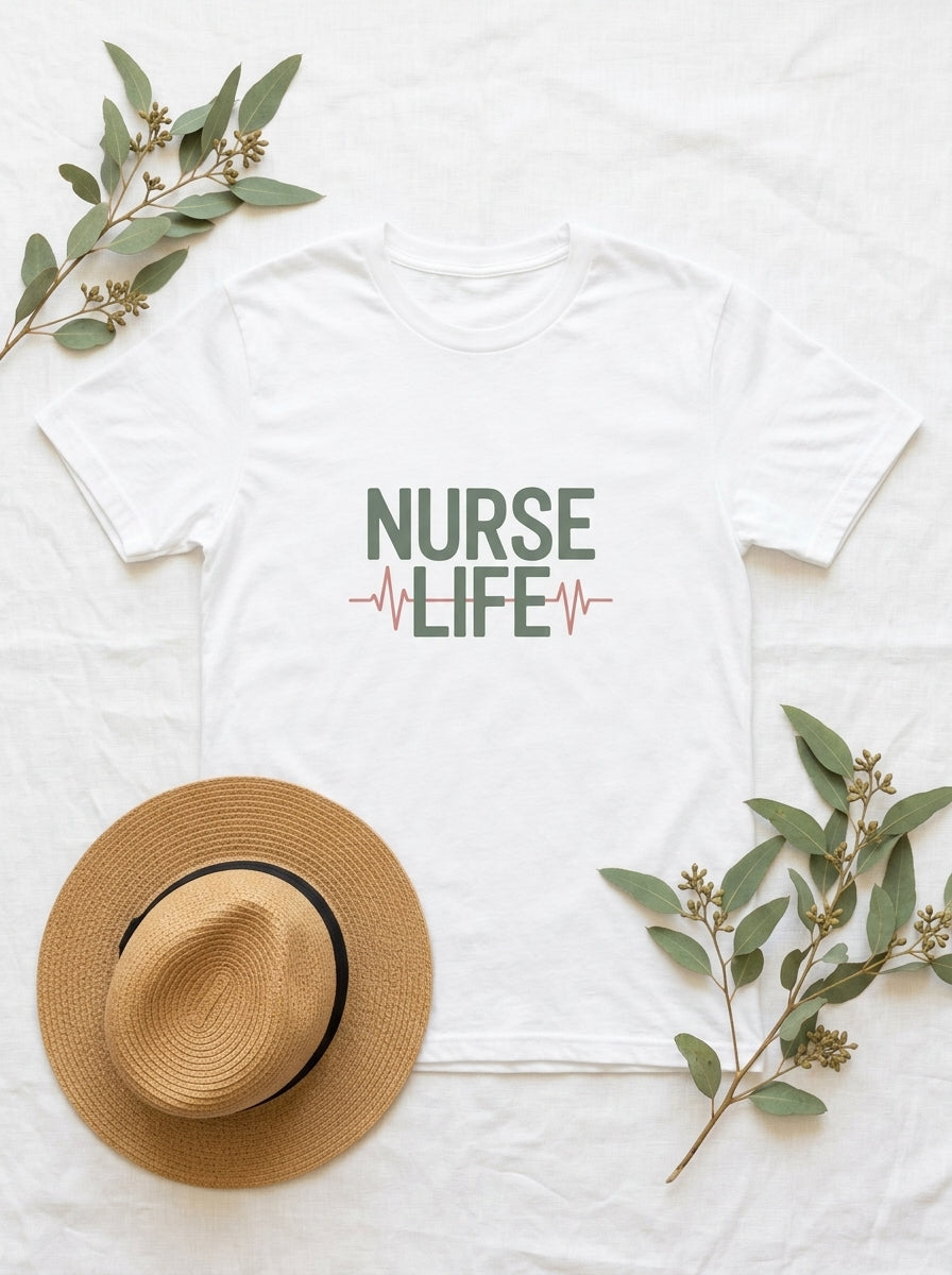 Nurse Life Shirt, Simple Nurse Tee, Minimalist Nursing Gift, RN Life
