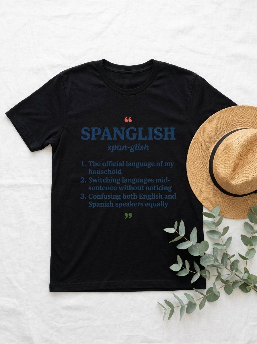 Fluent in Spanglish Dictionary Shirt - Funny Bilingual Latino Humor Tee