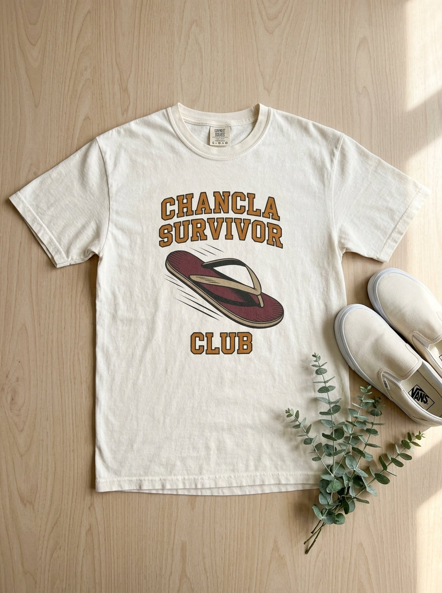 Chancla Survivor Shirt - Mexican Mom Humor Tee - Funny Heritage Gift
