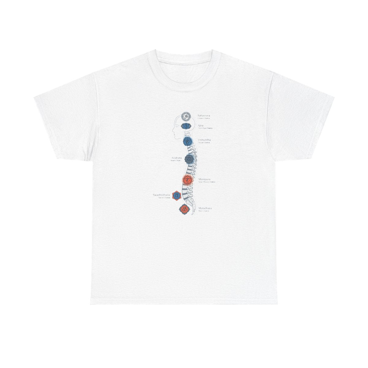 Subtle Body Chakra Spine Shirt - Energy  - White