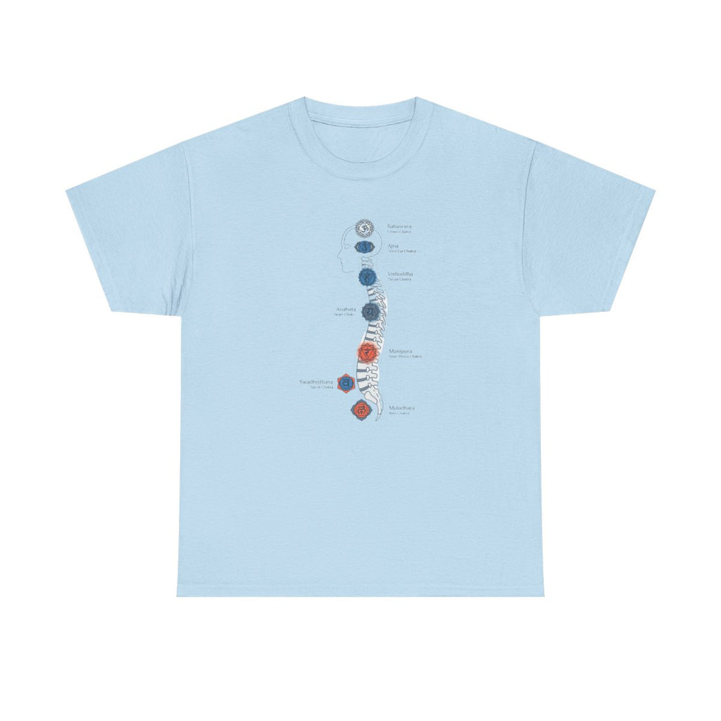 Subtle Body Chakra Spine Shirt - Energy  - Light Blue