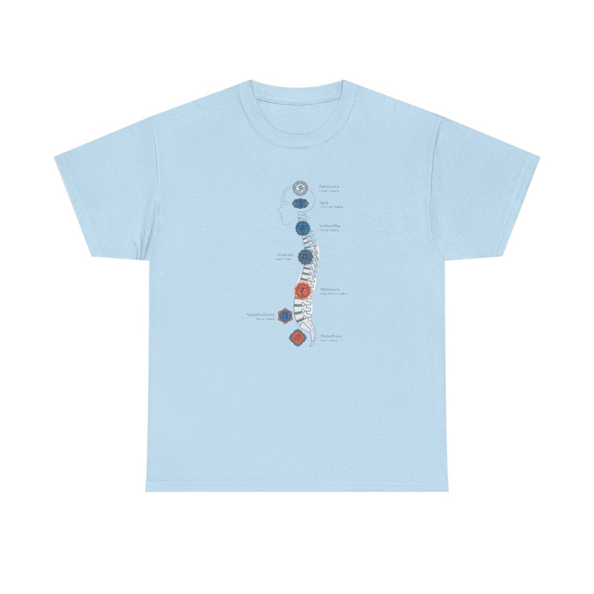 Subtle Body Chakra Spine Shirt - Energy  - Light Blue