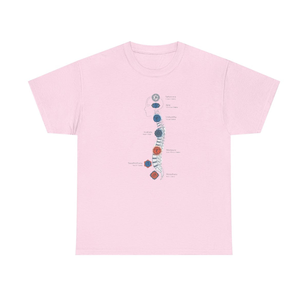 Subtle Body Chakra Spine Shirt - Energy  - Light Pink
