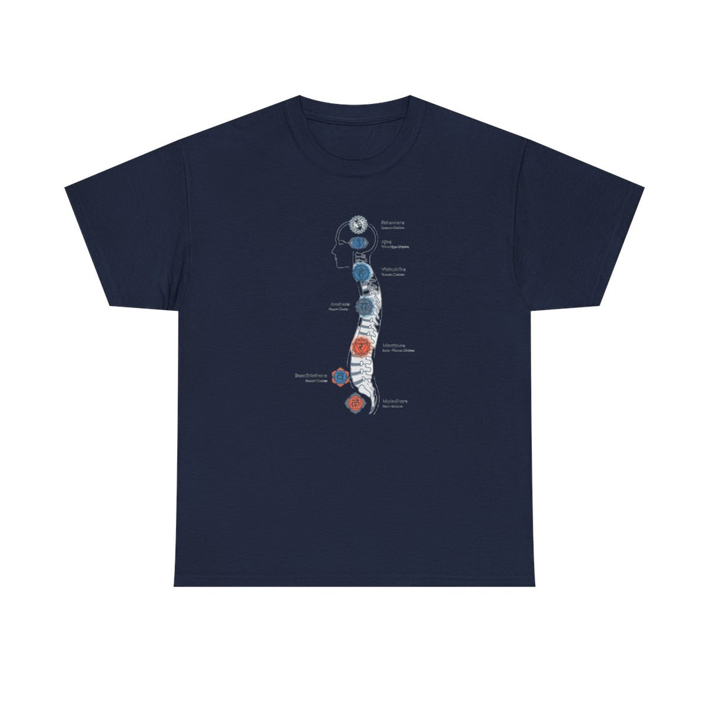 Subtle Body Chakra Spine Shirt - Energy  - Navy