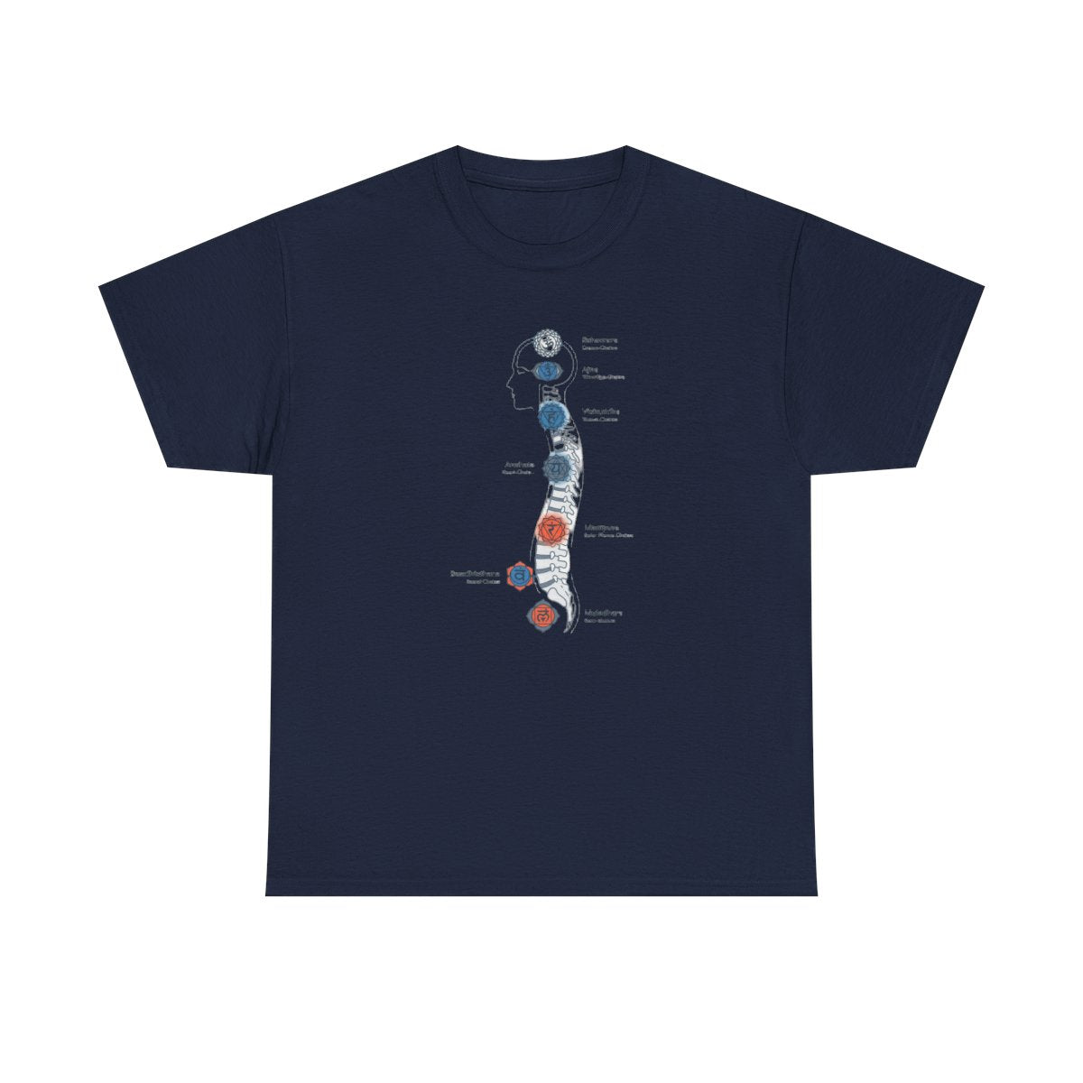 Subtle Body Chakra Spine Shirt - Energy  - Navy
