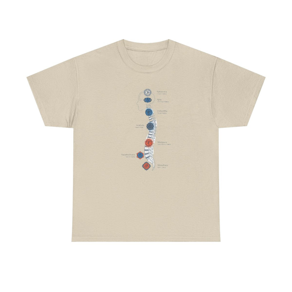 Subtle Body Chakra Spine Shirt - Energy  - Sand