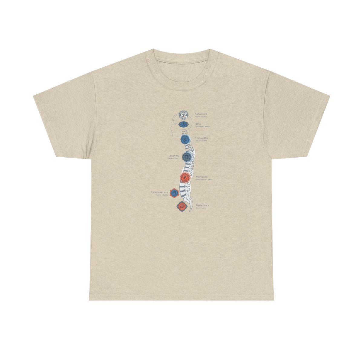 Subtle Body Chakra Spine Shirt - Energy  - Sand