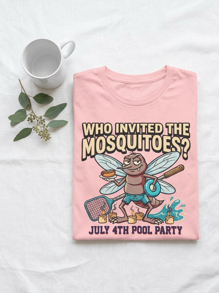 Funny July 4th BBQ Pool Party Mosquito Shirt for Family Chaos