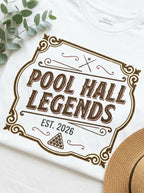 Pool Hall Legends Vintage Billiards T-Shirt - Classic Player Tee