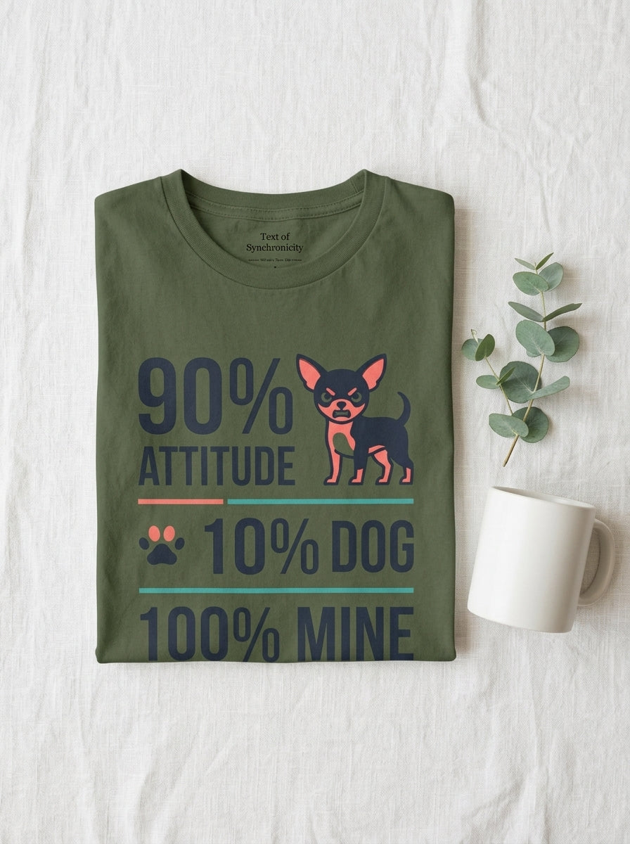 Chihuahua 90% Attitude Shirt - Funny Dog Personality Graphic Tee