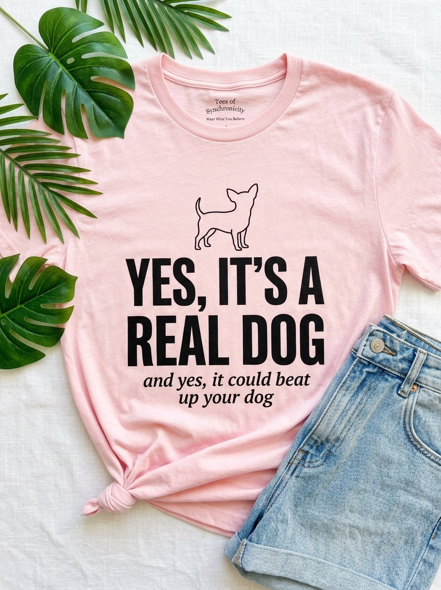 Yes It's a Real Dog Chihuahua Shirt - Funny Defensive Owner Tee