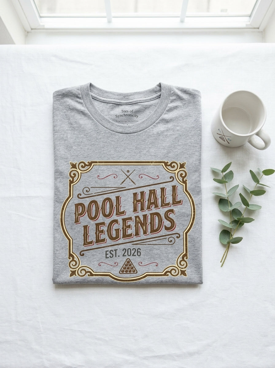 Pool Hall Legends Vintage Billiards T-Shirt - Classic Player Tee