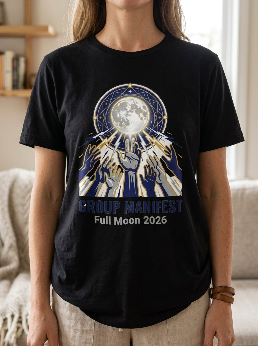 Group Manifest Full Moon 2026 Shirt - Collective Manifestation Ritual Tee