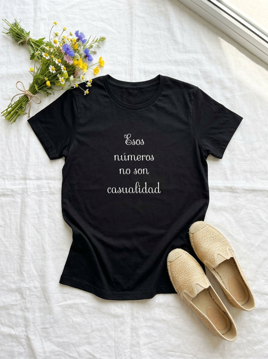 Women's Esos Números No Son Casualidad Shirt | Angel Numbers Spanish Spiritual Tee | Latino Heritage Mystic Gift