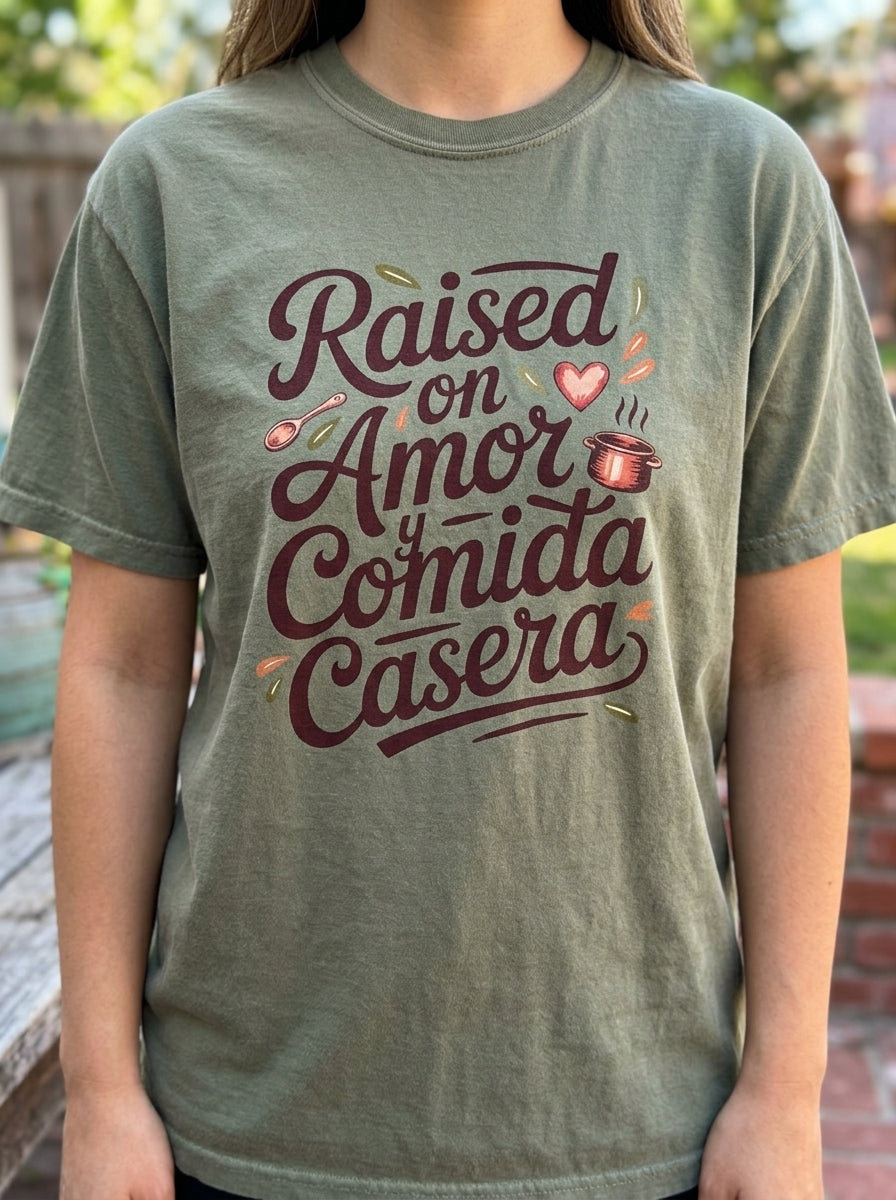 Raised on Amor Shirt - Mexican Family Tee - Heritage Love Design