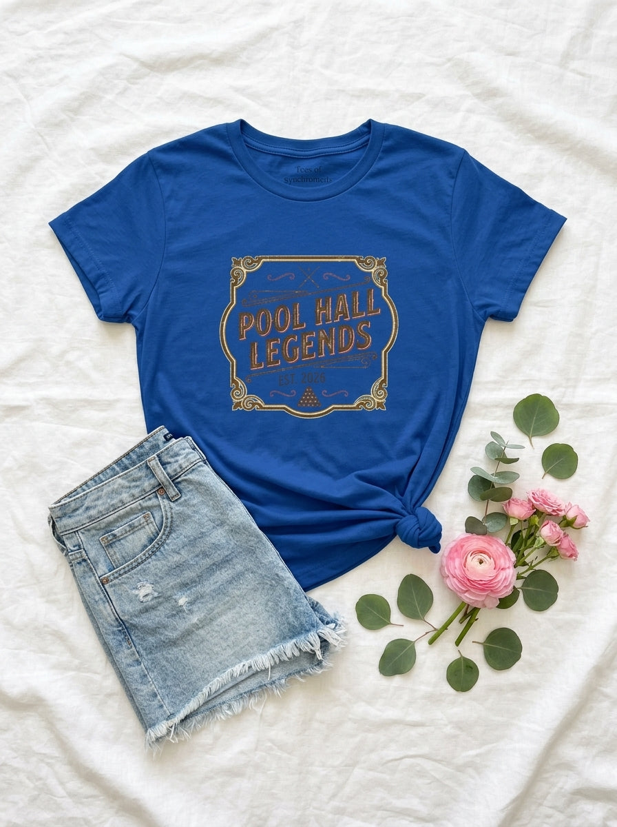 Women's Pool Hall Legends Vintage Billiards T-Shirt - Classic Player Tee