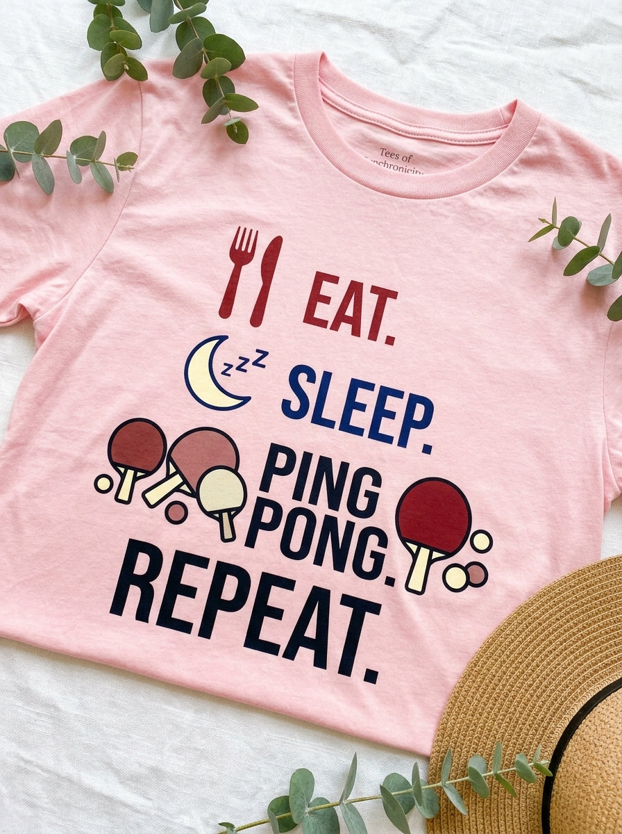 Eat Sleep Ping Pong Repeat Shirt - Table Tennis Lifestyle Player Tee