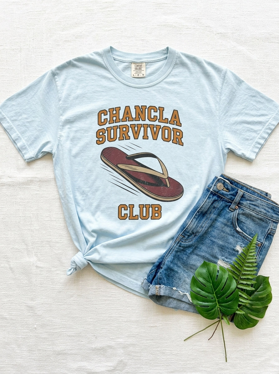 Chancla Survivor Shirt - Mexican Mom Humor Tee - Funny Heritage Gift