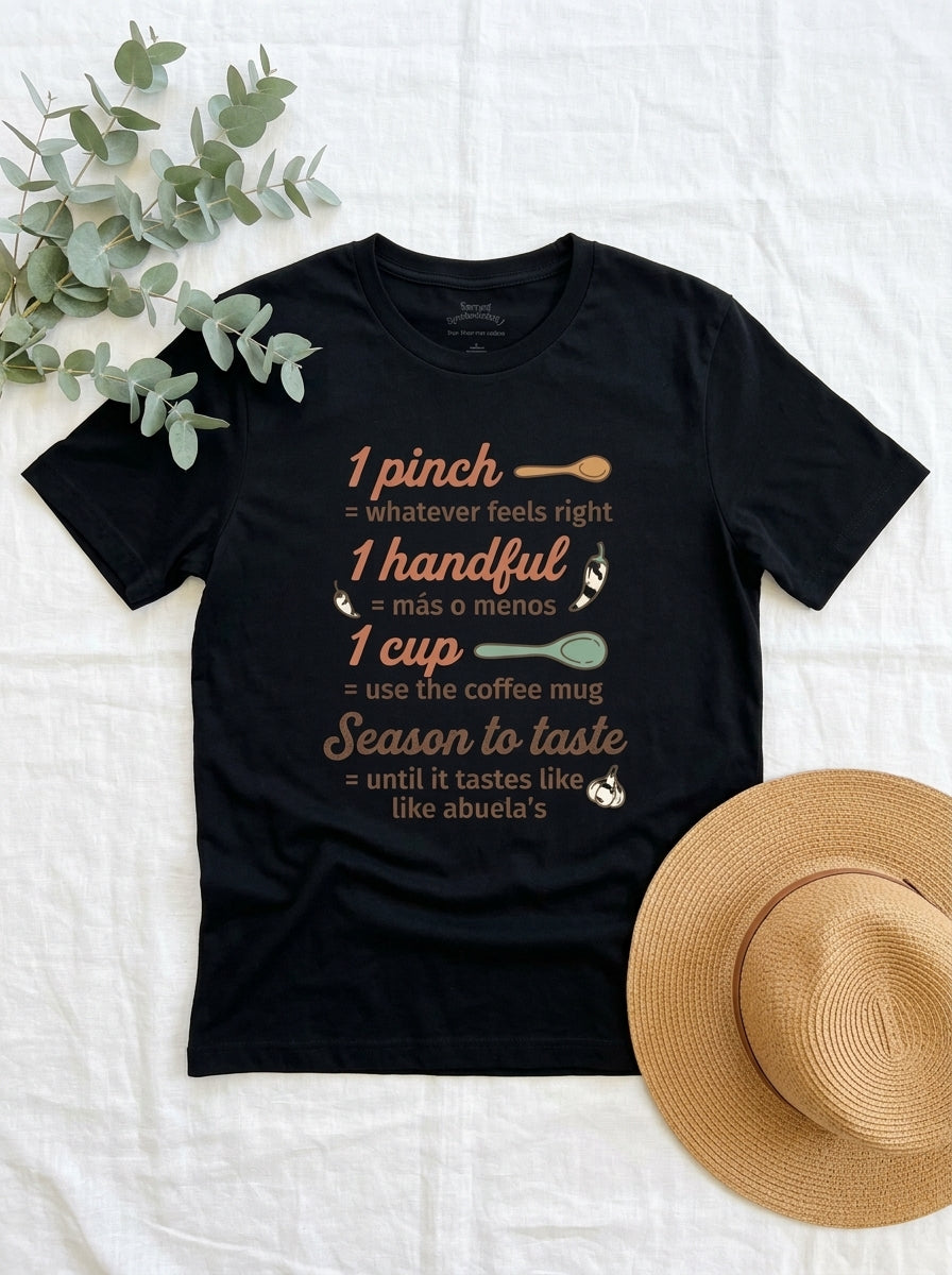 Abuela's Kitchen Measurements Shirt - Funny Mexican Cooking Humor Tee