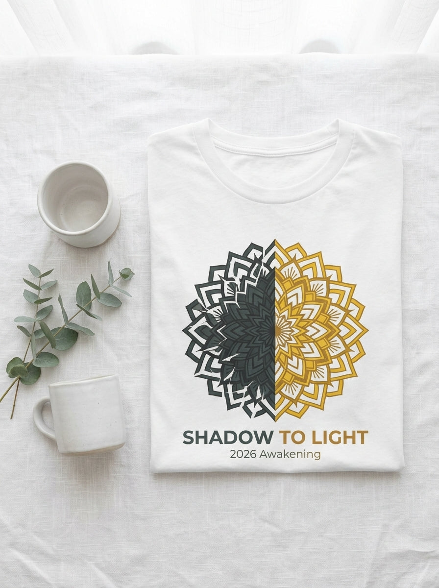 Shadow to Light 2026 Awakening Shirt - Shadow Work Healing Mandala Tee