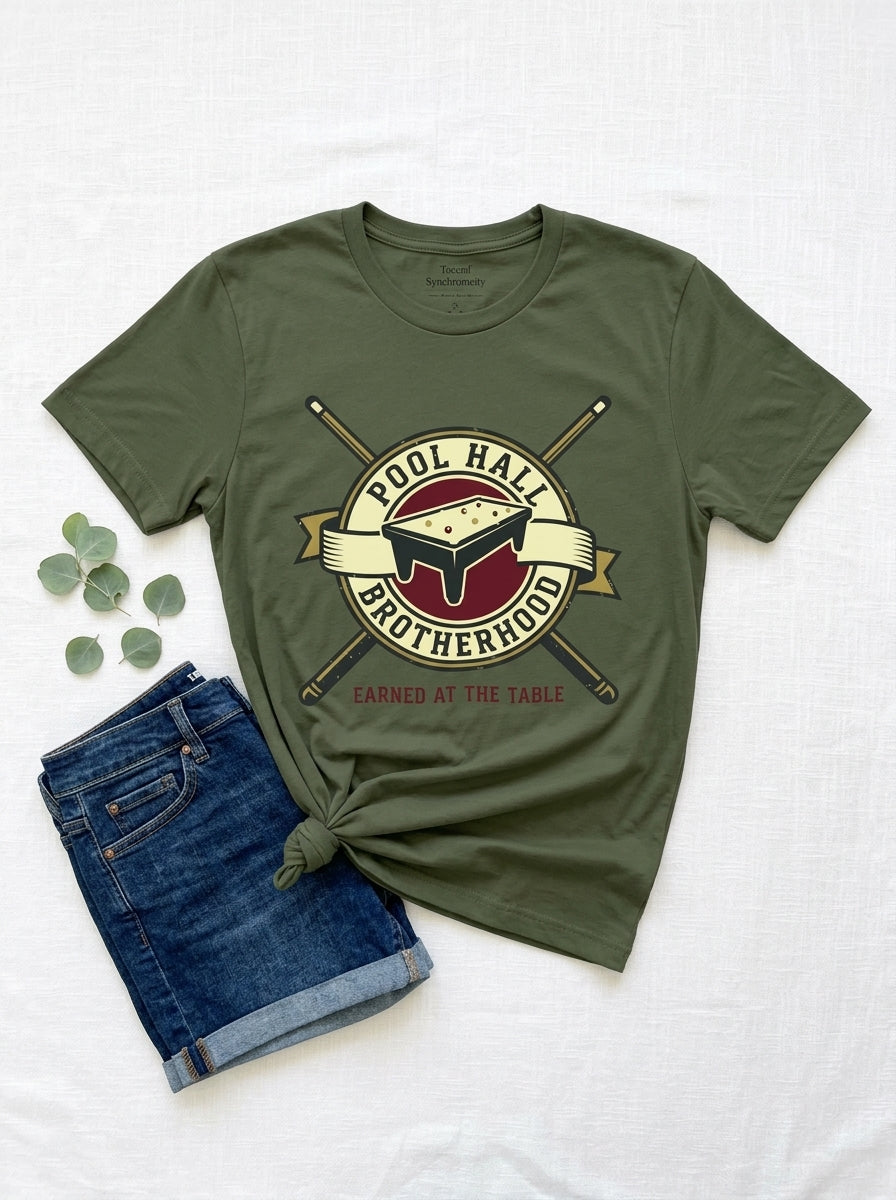 Pool Hall Brotherhood Shirt - Billiards Player Community Graphic Tee