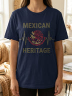 Mexican Heritage Heartbeat Shirt - Águila Eagle Pride Pulse Graphic Tee