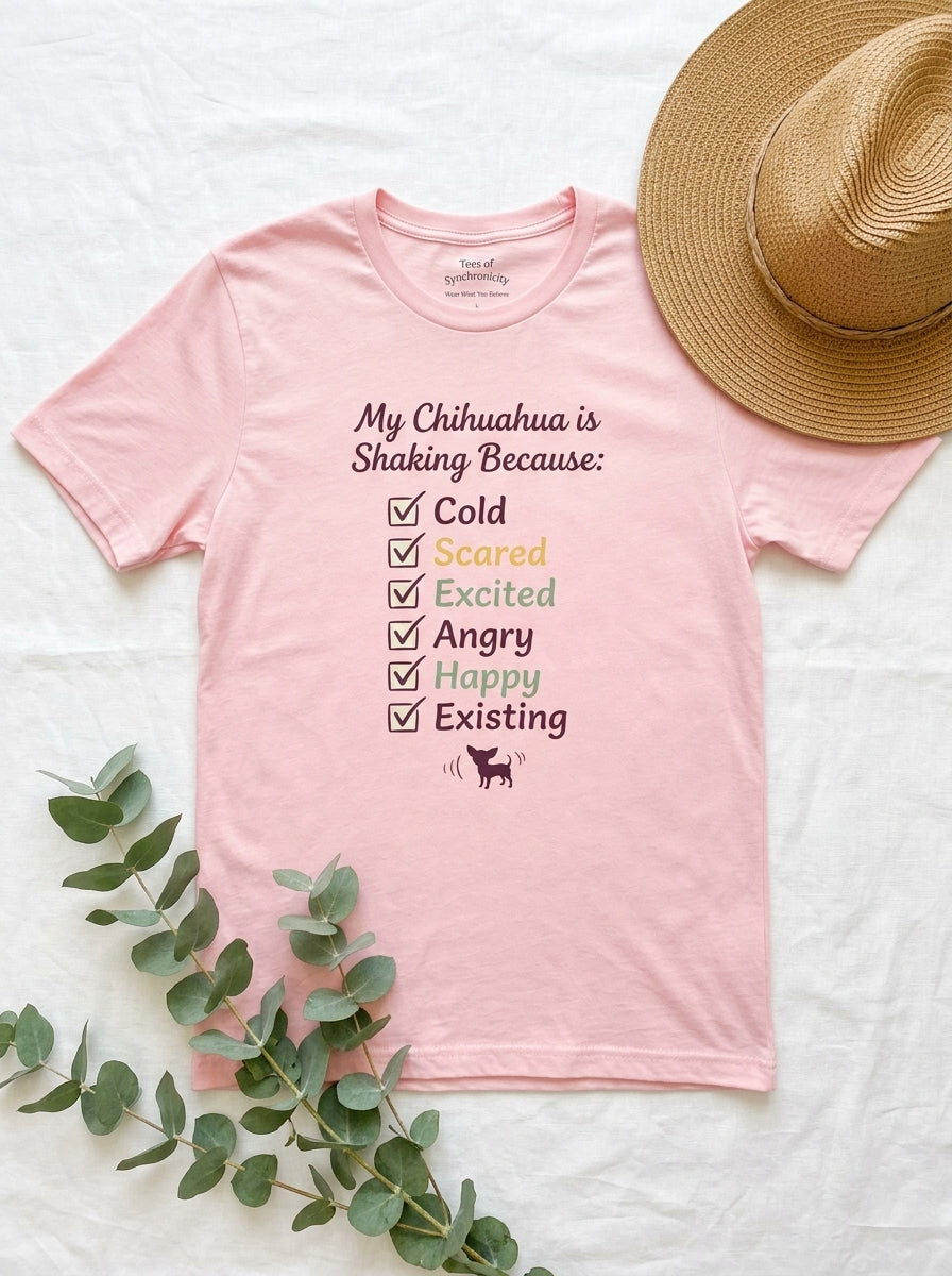 Chihuahua Shaking Checklist Shirt - Funny Chi Owner Humor Tee