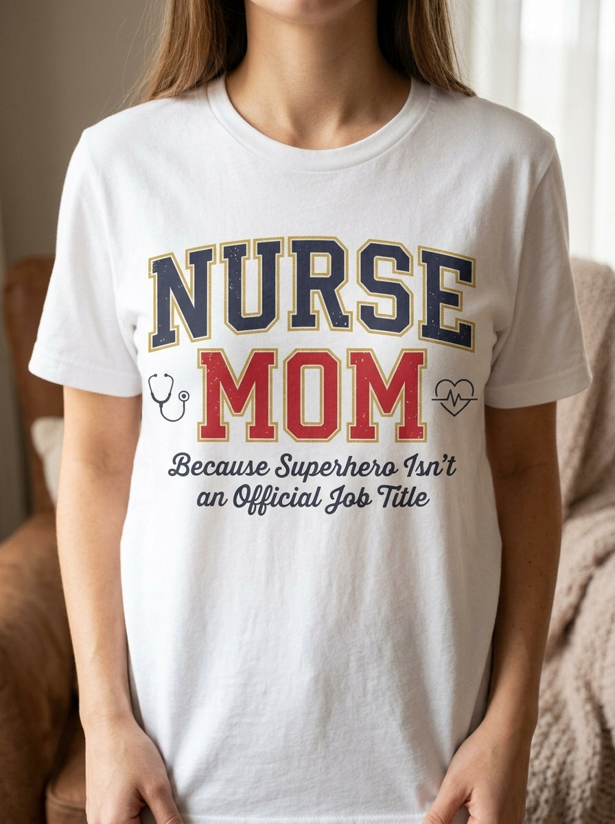 Nurse Mom T-Shirt - Superhero Mother's Day Gift for Medical Professional