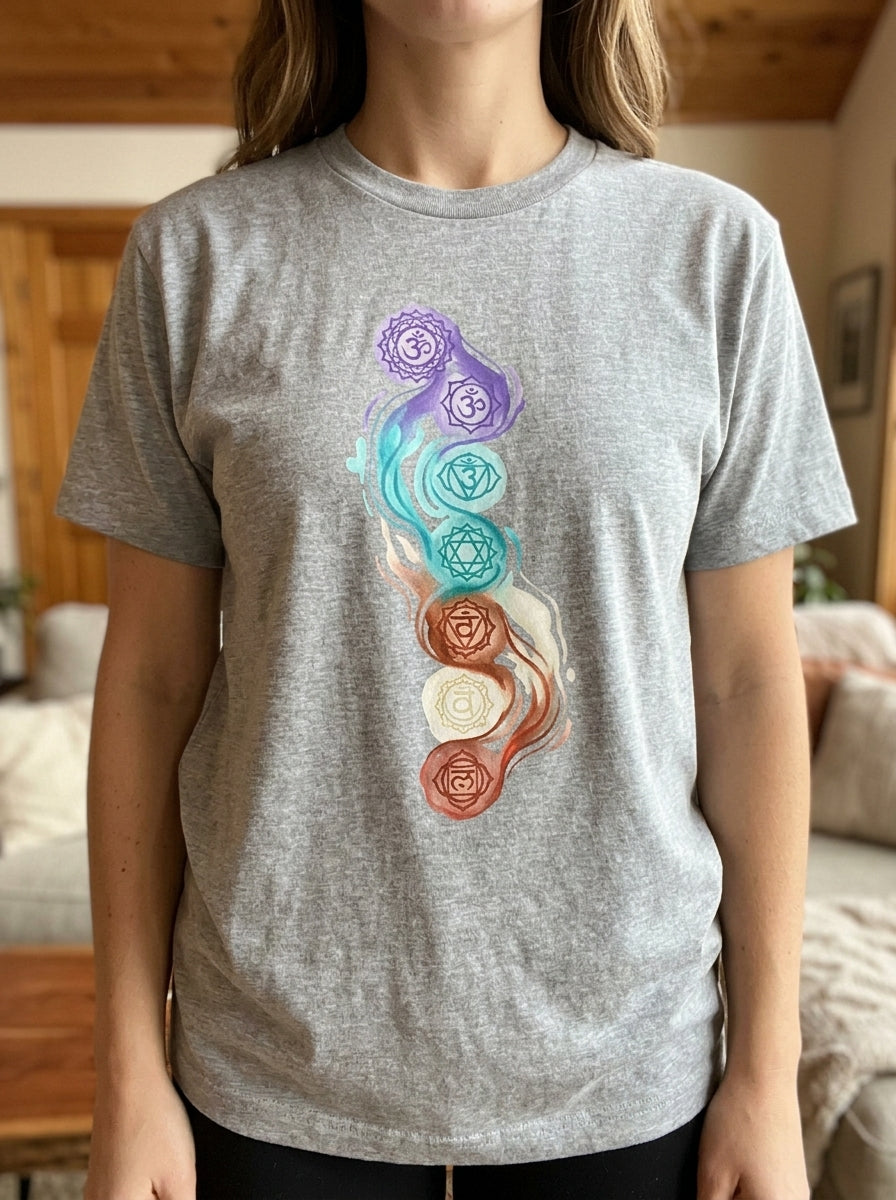 Crown to Root Chakra Flow Shirt - Grounding Energy Yoga Tee