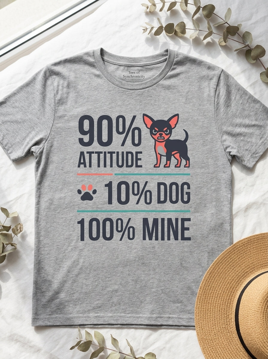 Chihuahua 90% Attitude Shirt - Funny Dog Personality Graphic Tee