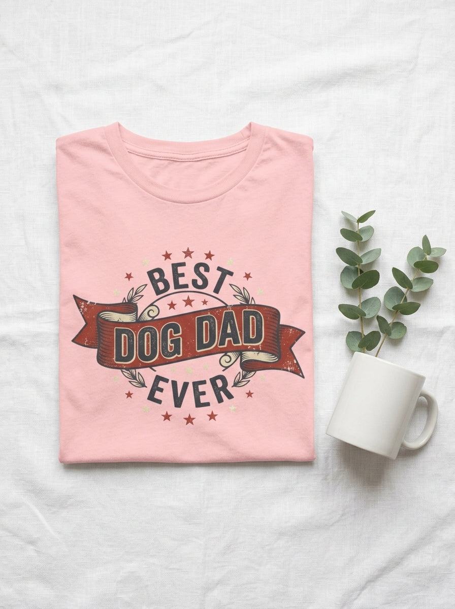 Best Dog Dad Ever Shirt - Vintage Dog Father Gift Tee for Pet Parents