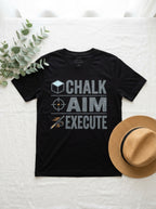 Chalk Aim Execute Billiards Shirt - Pool Player Ritual Graphic Tee