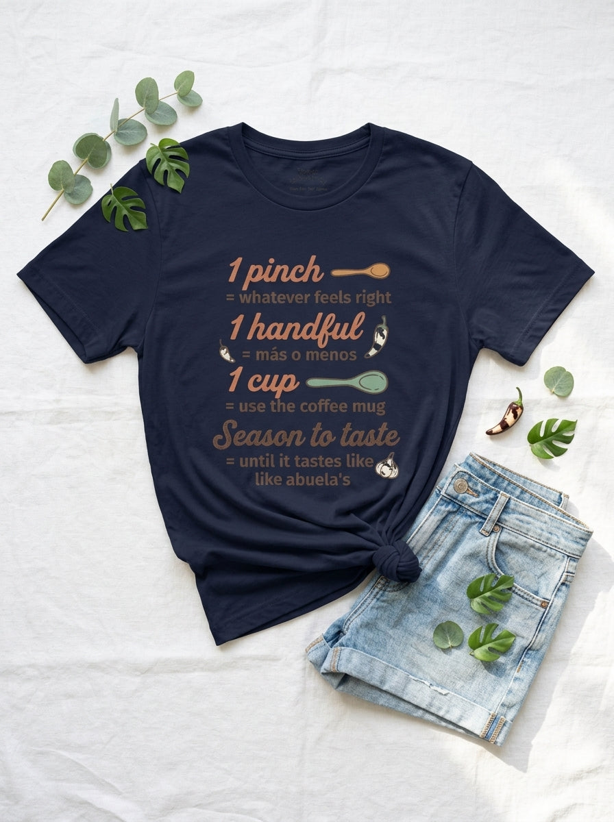 Abuela's Kitchen Measurements Shirt - Funny Mexican Cooking Humor Tee