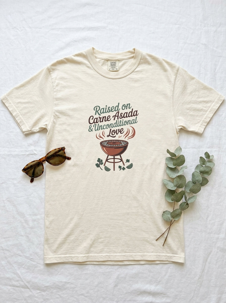 Raised on Carne Asada Mexican Family Shirt - Latino Heritage Gift Tee