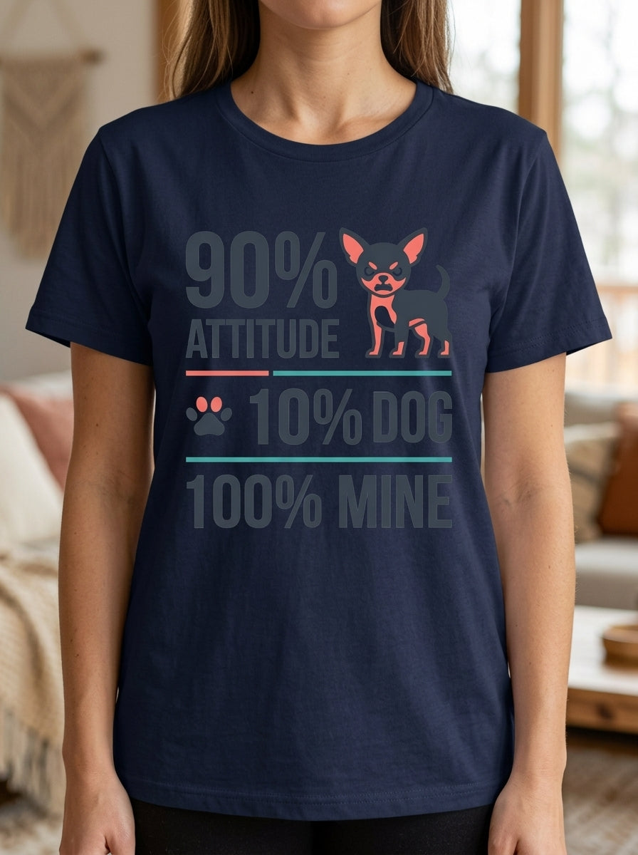 Chihuahua 90% Attitude Shirt - Funny Dog Personality Graphic Tee