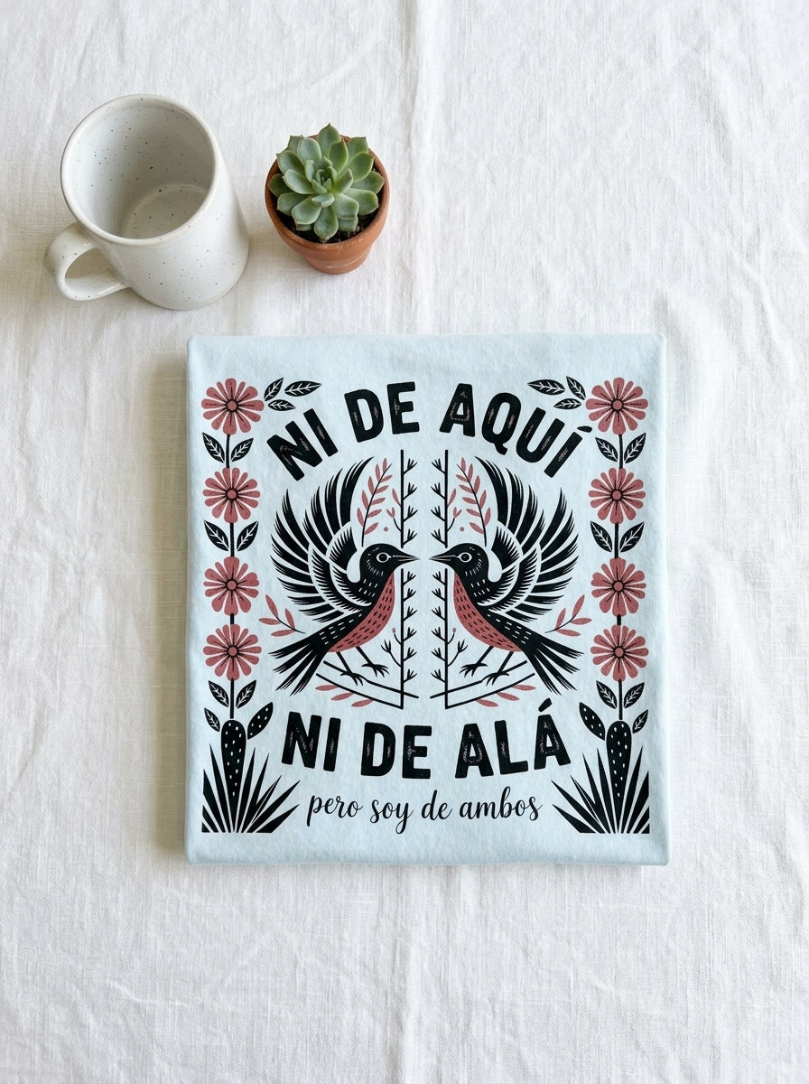 Ni De Aqui Ni De Alla Shirt - Mexican American Identity Pride Tee Gift