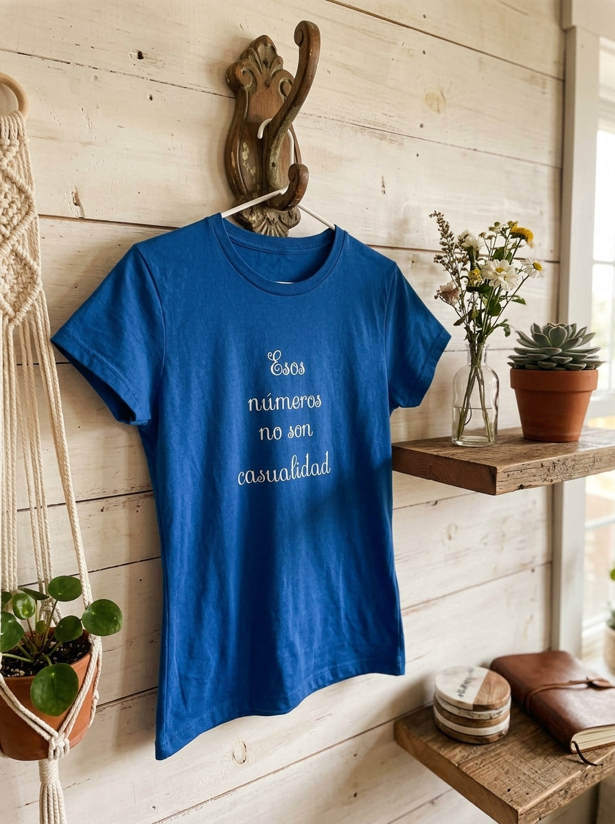 Women's Esos Números No Son Casualidad Shirt | Angel Numbers Spanish Spiritual Tee | Latino Heritage Mystic Gift