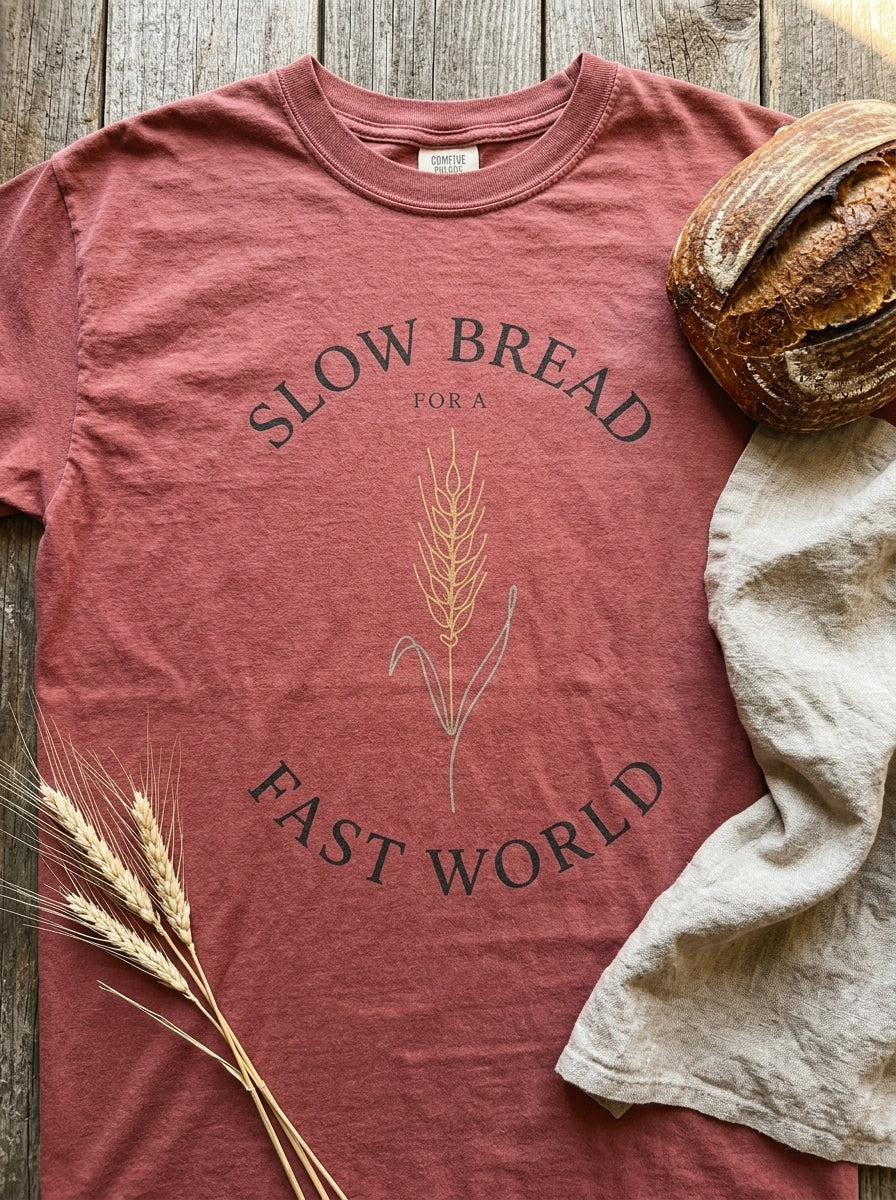 Slow Bread Fast World Shirt - Artisan Sourdough Baker T-Shirt Gift