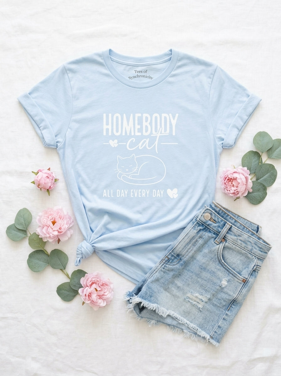 Women's Homebody Cat All Day Every Day T-Shirt Cat Lover Gift